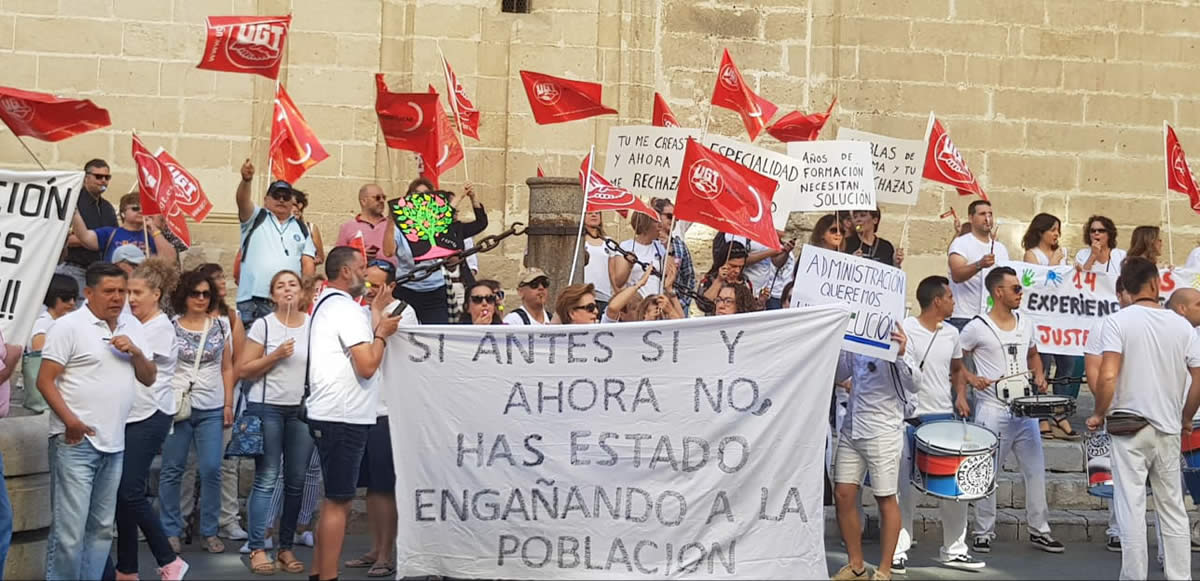 Manifestación frente a sede del SAS en Sevilla el 17 de junio de 2019