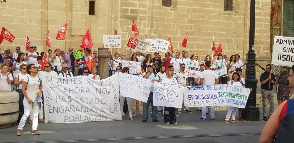 Manifestación frente a sede del SAS en Sevilla el 17 de junio de 2019